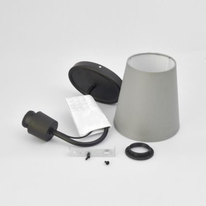 Seinävalaisin MALBO 1xE27/15W/230V harmaa/musta