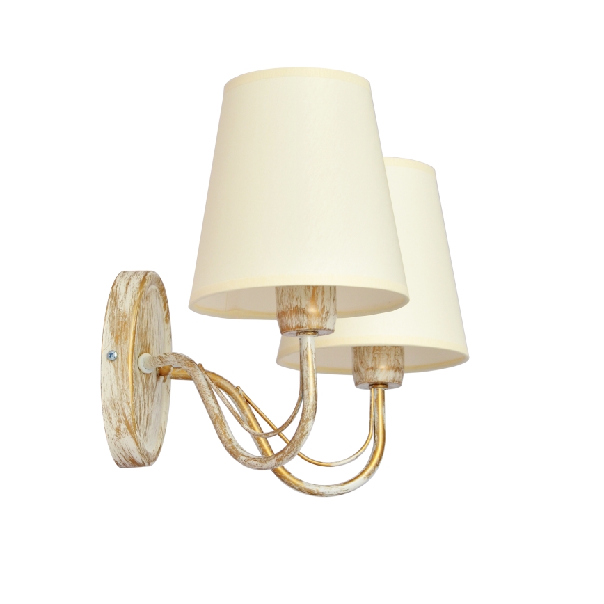 Seinävalaisin MALBO 2xE27/15W/230V beige