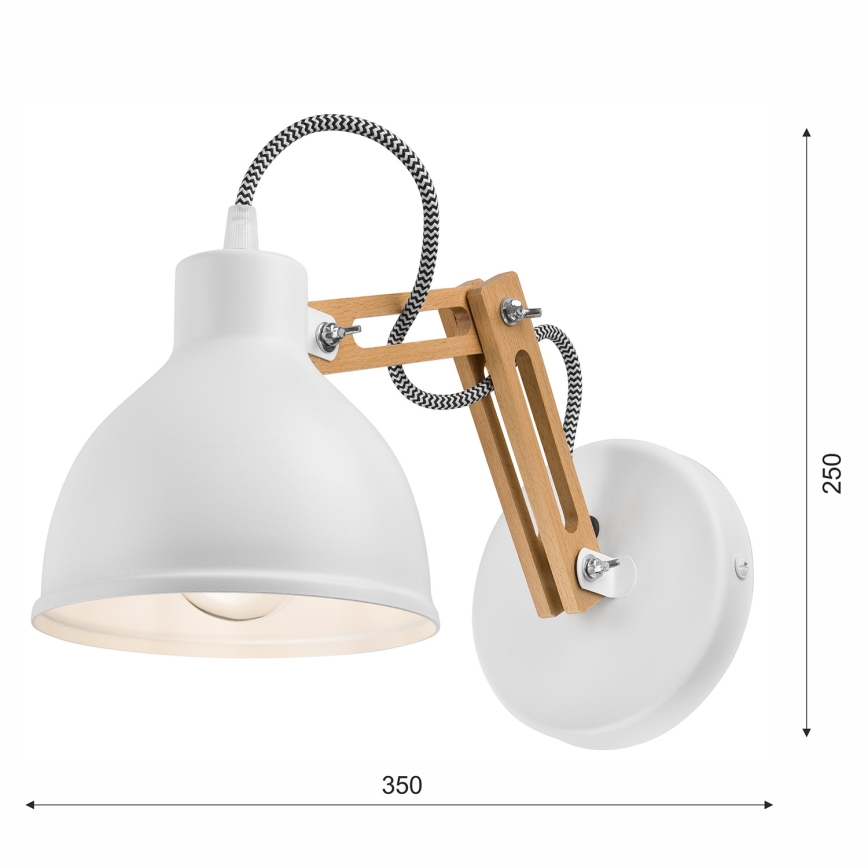 Seinävalaisin MARCELLO 1xE27/60W/230V pyökki - FSC sertifioitu