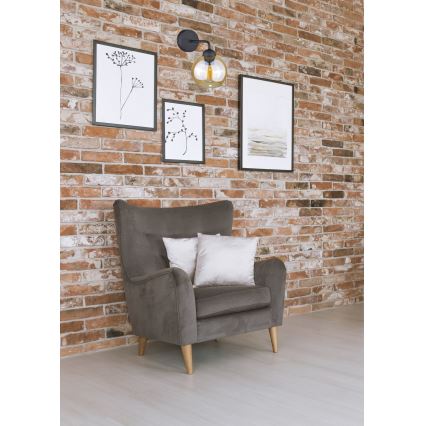 Seinävalaisin MELLE BLACK 1xE27/60W/230V