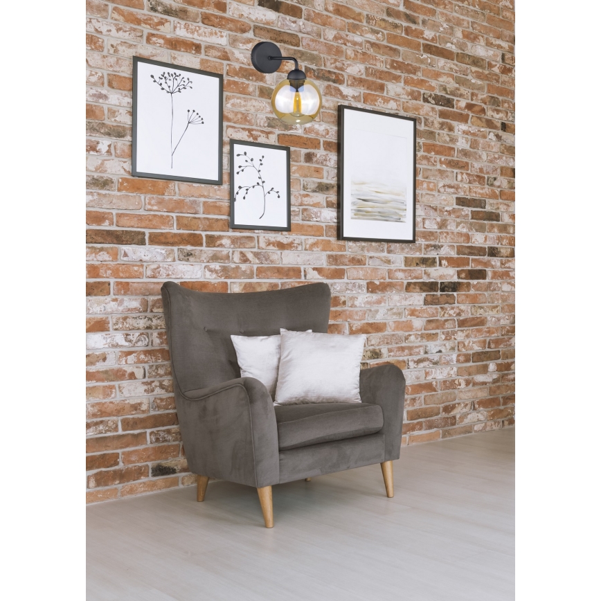 Seinävalaisin MELLE BLACK 1xE27/60W/230V