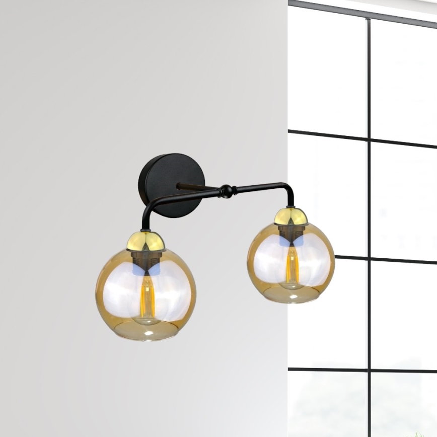 Seinävalaisin MELLE GOLD 2xE27/60W/230V