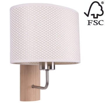 Seinävalaisin MERCEDES 1xE27/25W/230V kerma/tammi – FSC sertifioitu