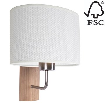 Seinävalaisin MERCEDES 1xE27/25W/230V valkoinen/tammi – FSC sertifioitu
