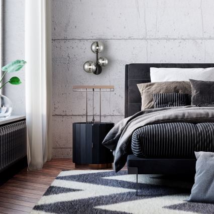 Seinävalaisin MILA 3xG9/9W/230V musta/harmaa