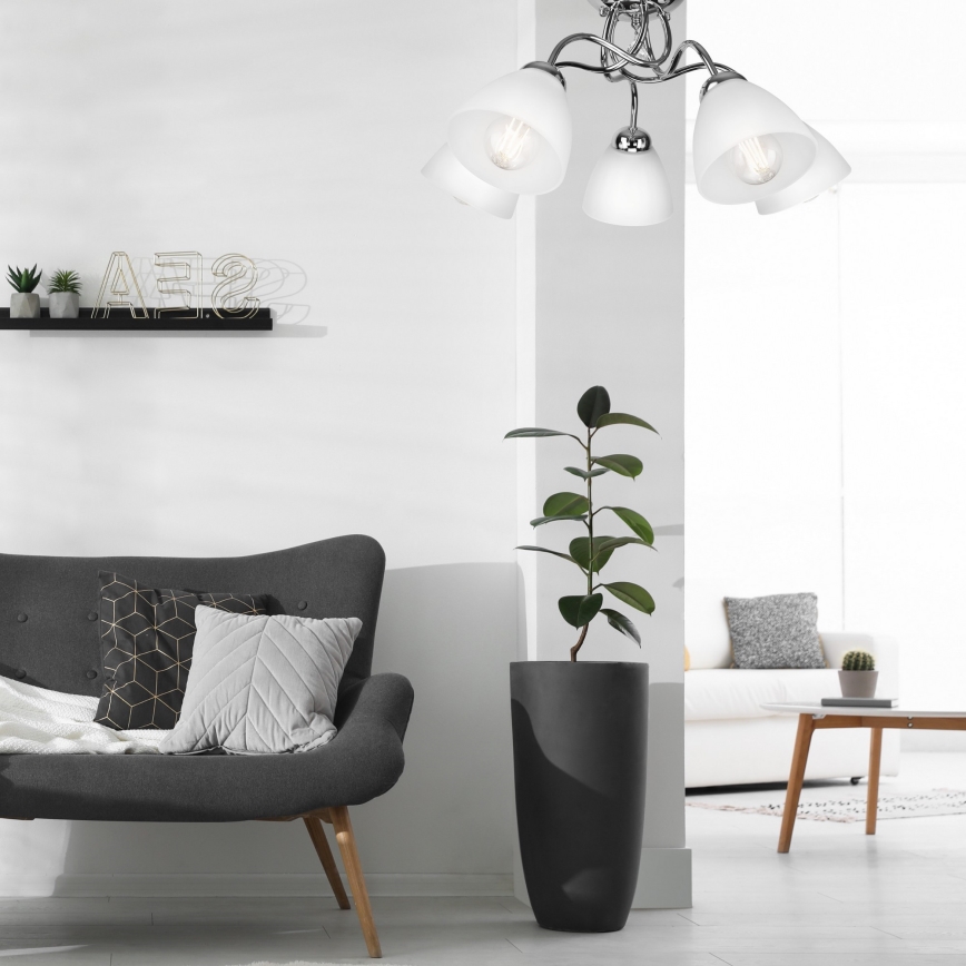 Seinävalaisin MIRANDA 1xE27/60W/230V kiiltävä kromi