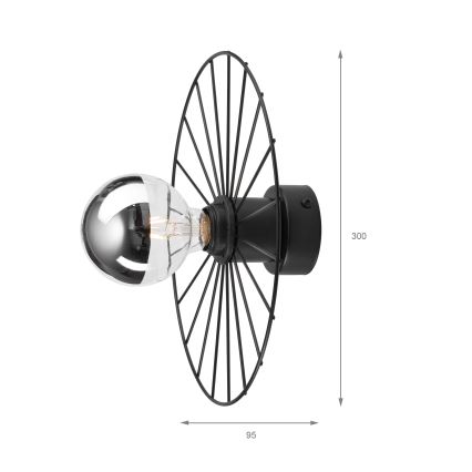 Seinävalaisin MONTANA 1xE27/15W/230V halkaisija 30 cm musta