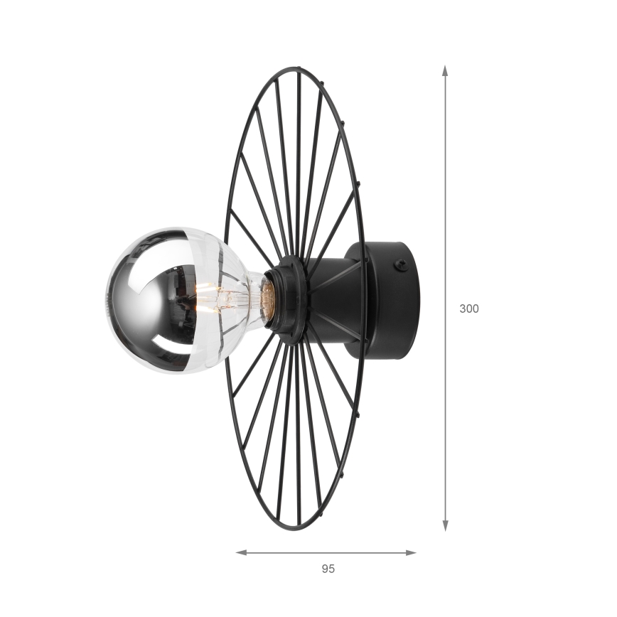 Seinävalaisin MONTANA 1xE27/15W/230V halkaisija 30 cm musta