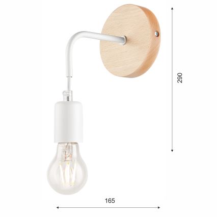 Seinävalaisin ORAZIO 1xE27/60W/230V pyökki - FSC sertifioitu