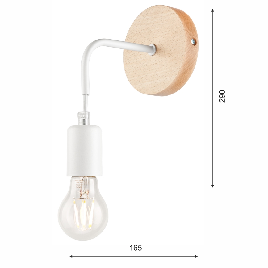 Seinävalaisin ORAZIO 1xE27/60W/230V pyökki - FSC sertifioitu