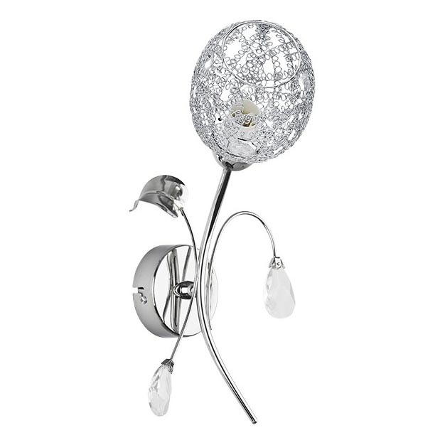 Seinävalaisin ORLEAN 1xE14/10W/230V kiiltävä kromi
