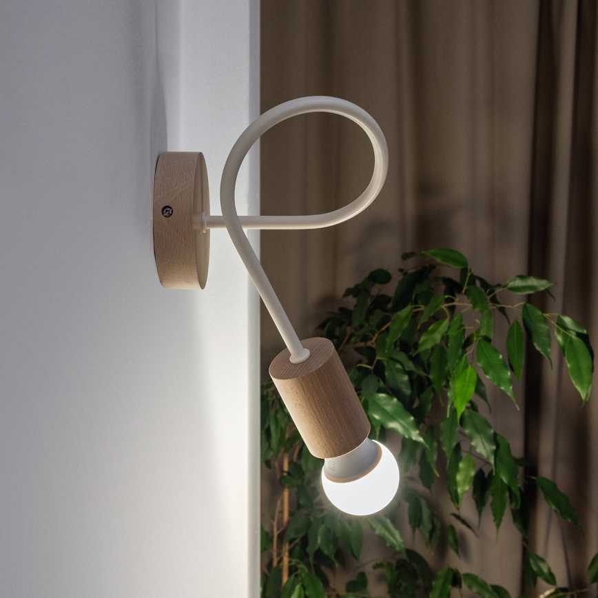 Seinävalaisin OXFORD 1xE27/15W/230V mänty/kerma