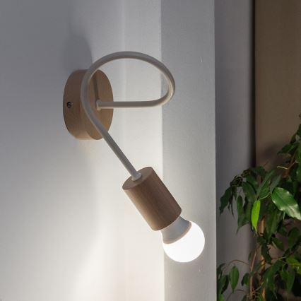 Seinävalaisin OXFORD 1xE27/15W/230V mänty/kerma