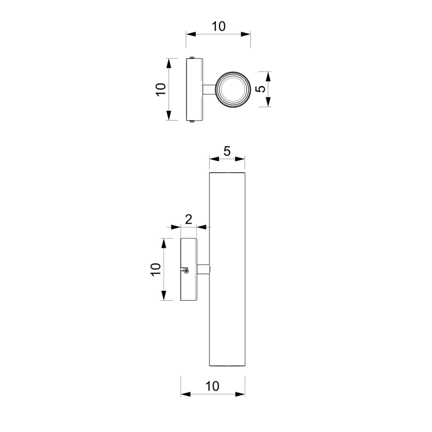 Seinävalaisin RAITO 2xGU10/8W/230V messinki