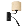 Seinävalaisin RATTAN 1xE27/60W+1xG9/8W/230V rottinki