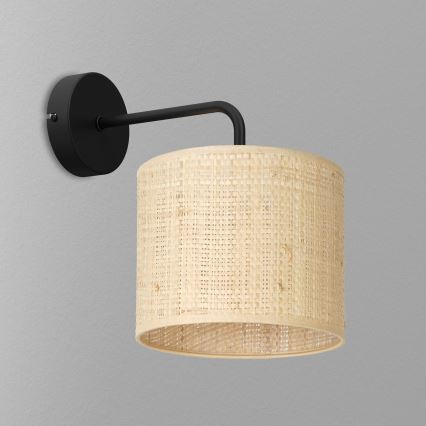 Seinävalaisin RATTAN 1xE27/60W/230V rottinki