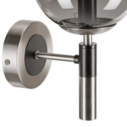 Seinävalaisin ROLLO 1xE14/5W/230V mattakromi/savuinen