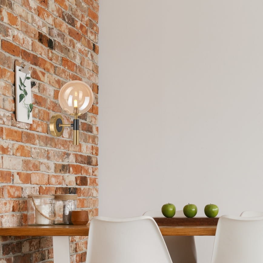 Seinävalaisin ROLLO 1xG9/5W/230V kulta/savuinen beige