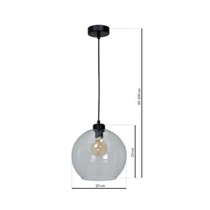 Seinävalaisin SANTIAGO 1xE27/60W/230V läpinäkyvä