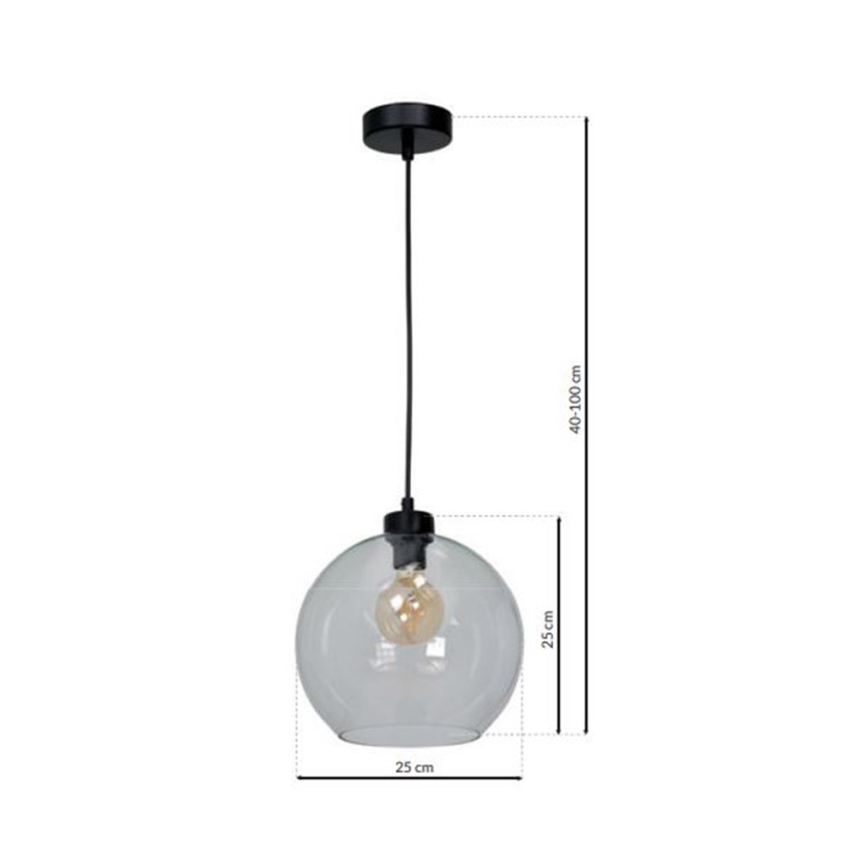 Seinävalaisin SANTIAGO 1xE27/60W/230V läpinäkyvä