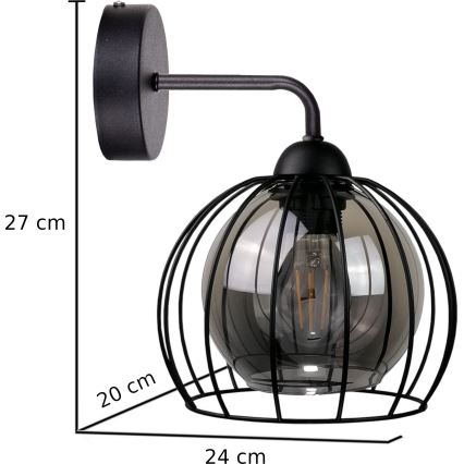 Seinävalaisin SOLO BLACK 1xE27/60W/230V
