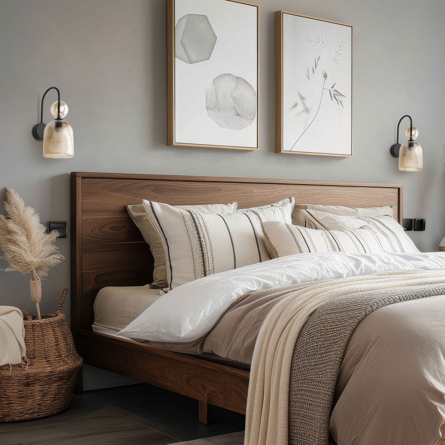 Seinävalaisin SOPHIA 1xE14/10W/230V musta/savunbeige