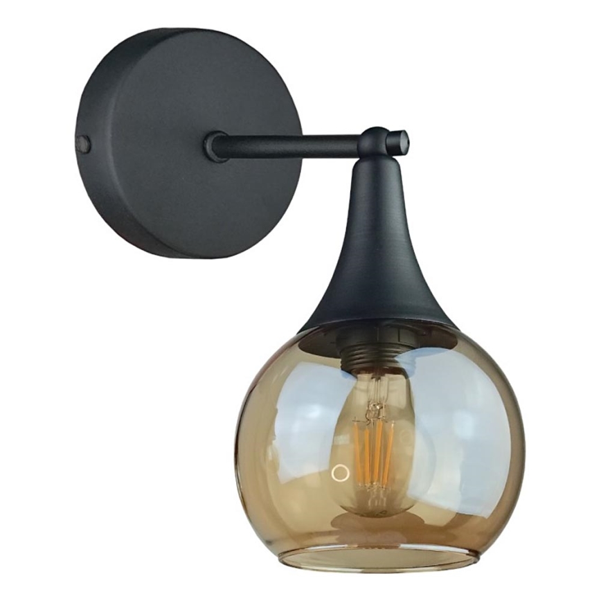 Seinävalaisin STAR 1xE27/60W/230V musta/savuinen beige
