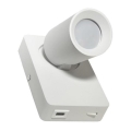 Seinävalaisin TAFT 1xGU10/30W/230V USB valkoinen