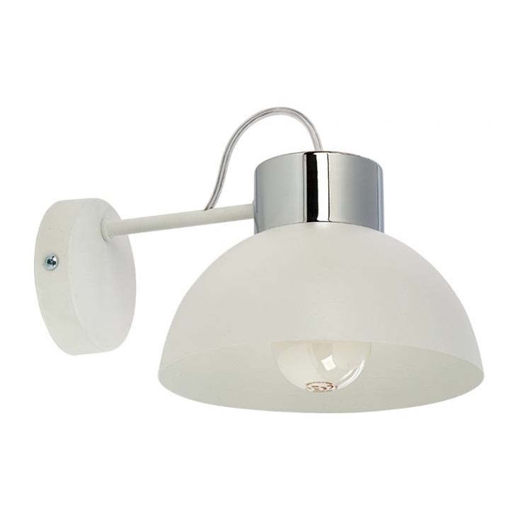Seinävalaisin TEDI 1xE27/60W/230V valkoinen/kiiltävä kromi