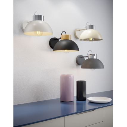 Seinävalaisin TEDI 1xE27/60W/230V valkoinen/kiiltävä kromi