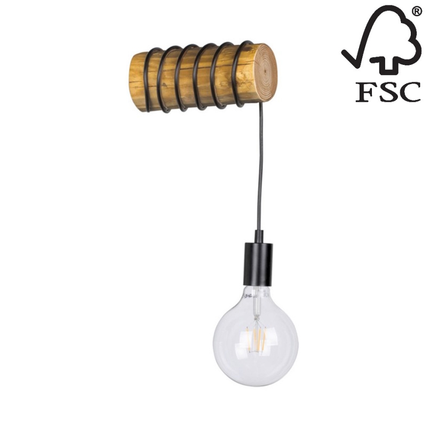 Seinävalaisin TRABO 1xE27/25W/230V mänty - FSC-sertifioitu