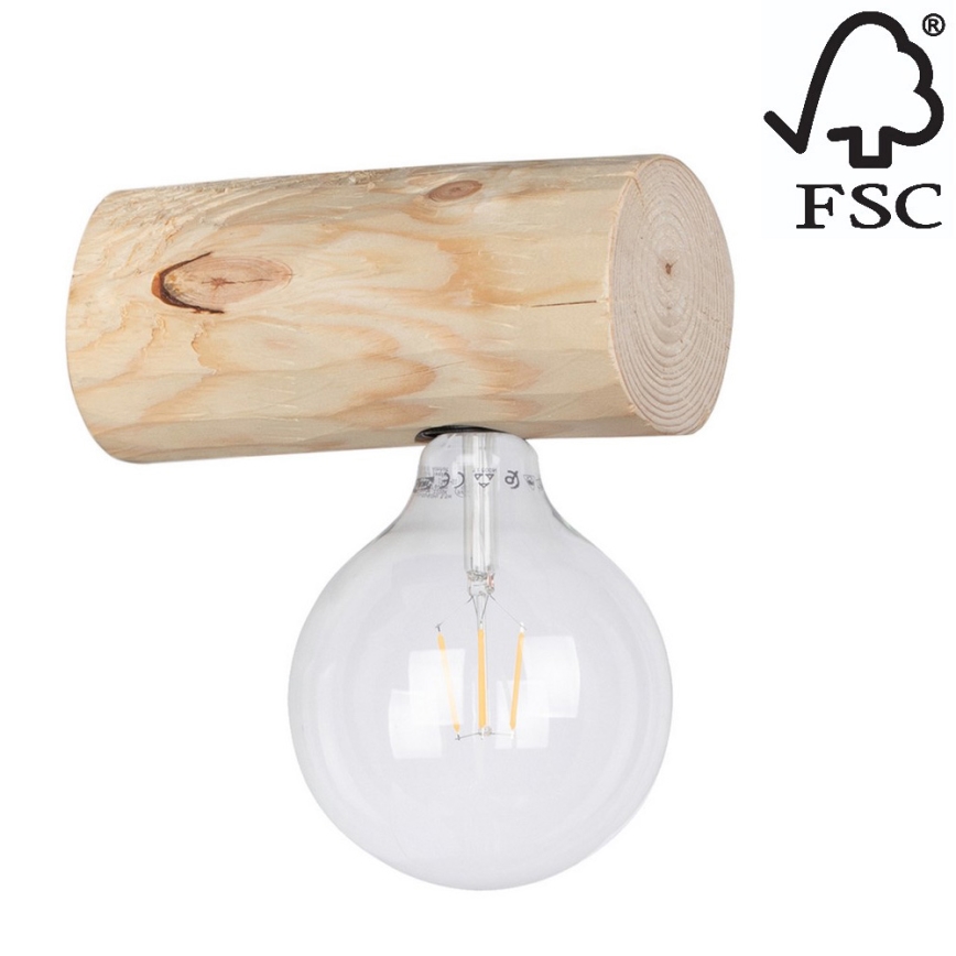 Seinävalaisin TRABO 1xE27/25W/230V mänty - FSC-sertifioitu