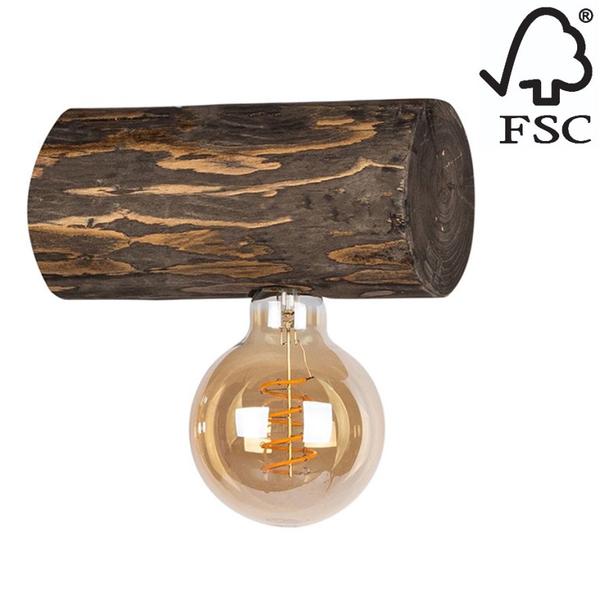 Seinävalaisin TRABO 1xE27/25W/230V mänty - FSC-sertifioitu