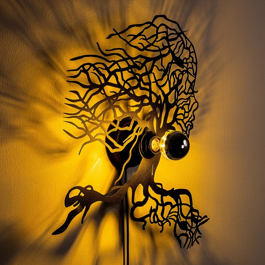 Seinävalaisin TREE WOMAN 1xE27/40W/230V musta