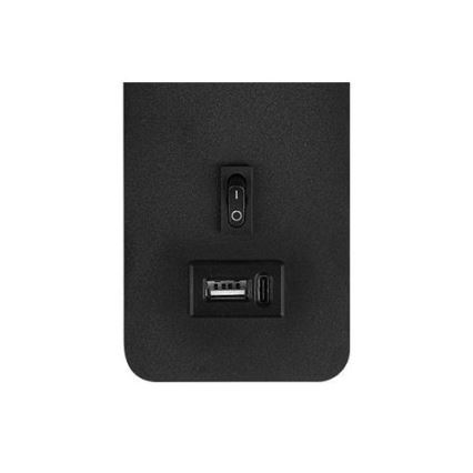 Seinävalaisin USB-laturilla 1xG9/35W/230V musta/kulta