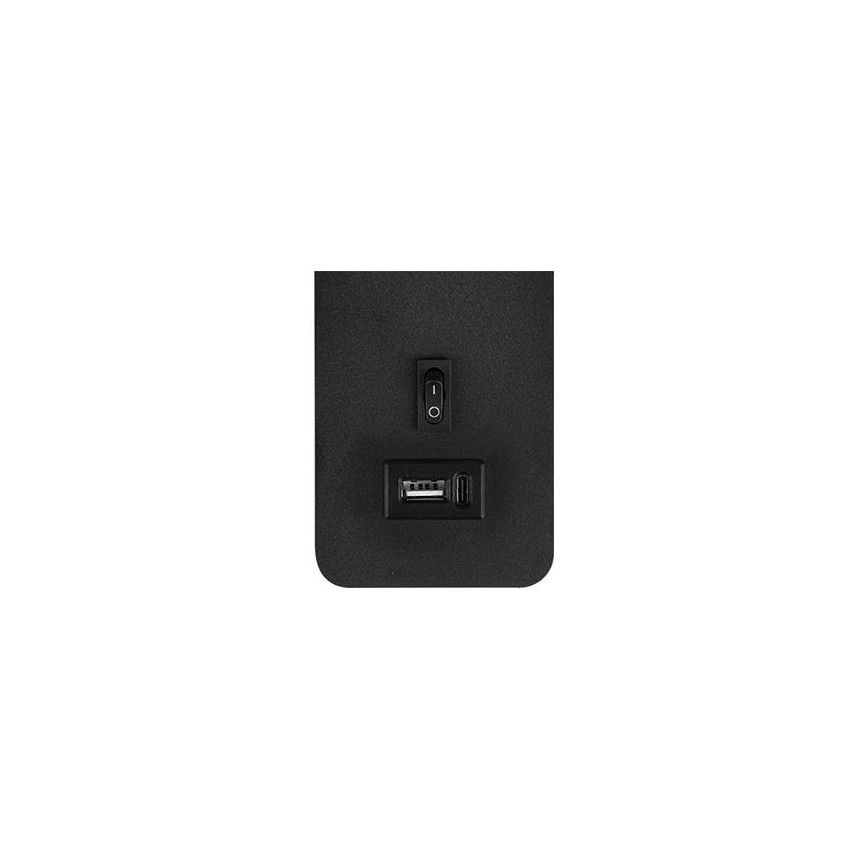 Seinävalaisin USB-laturilla 1xG9/35W/230V musta/kulta