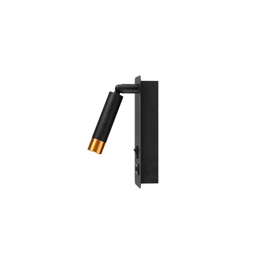 Seinävalaisin USB-laturilla 1xG9/35W/230V musta/kulta