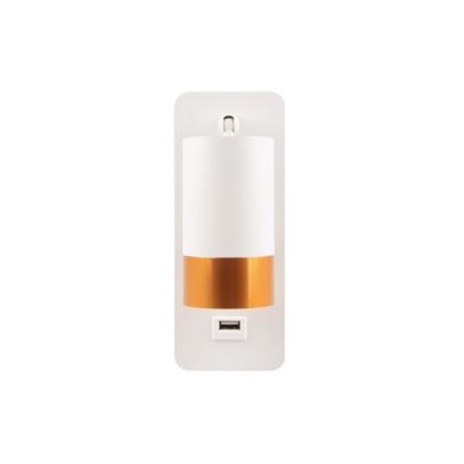 Seinävalaisin USB-laturilla 1xGU10/35W/230V valkoinen/kulta