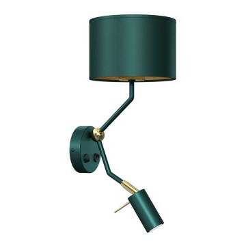 seinävalaisin VERDE 1xE27/60W/230V + 1xGU10-MR11/7W vihreä
