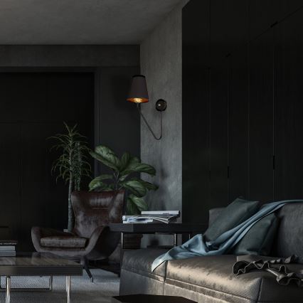 Seinävalaisin VICTORIA 1xE27/60W/230V musta