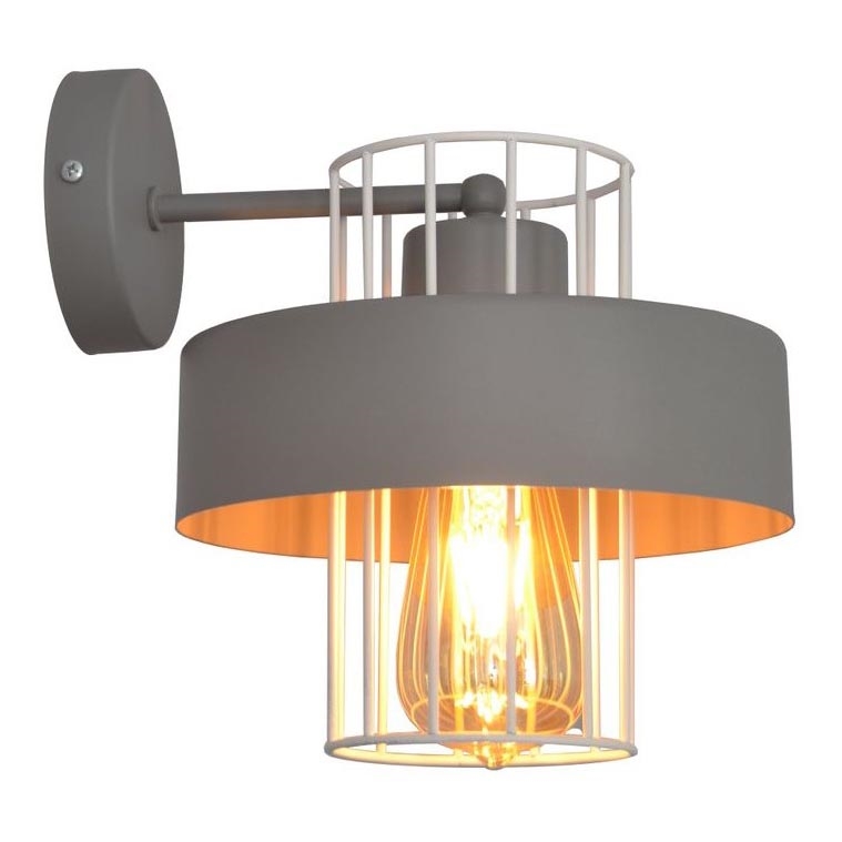 Seinävalaisin VOLTA 1xE27/15W/230V harmaa