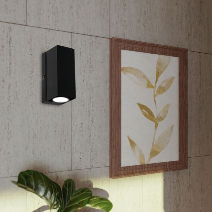 Seinävalaisin WALL 1xGU10/8W/230V musta