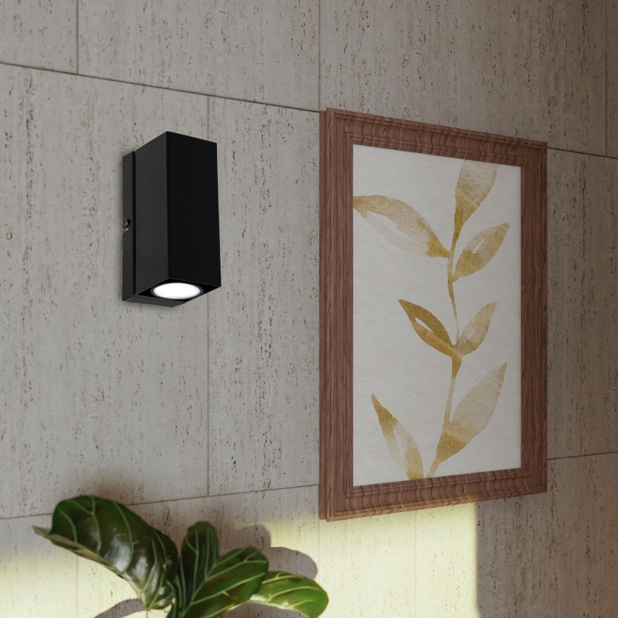 Seinävalaisin WALL 1xGU10/8W/230V musta