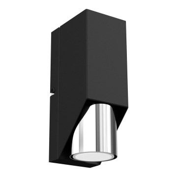 Seinävalaisin WALL 1xGU10/8W/230V musta/kiiltävä kromi