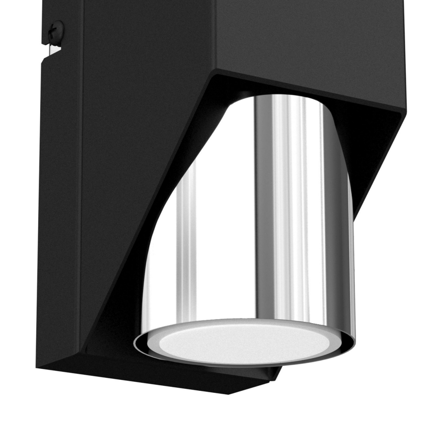 Seinävalaisin WALL 1xGU10/8W/230V musta/kiiltävä kromi