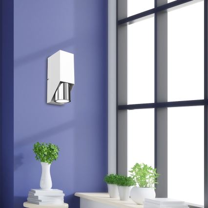 Seinävalaisin WALL 1xGU10/8W/230V valkoinen/kiiltävä kromi