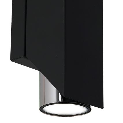 Seinävalaisin WALL 2xGU10/8W/230V musta/kiiltävä kromi