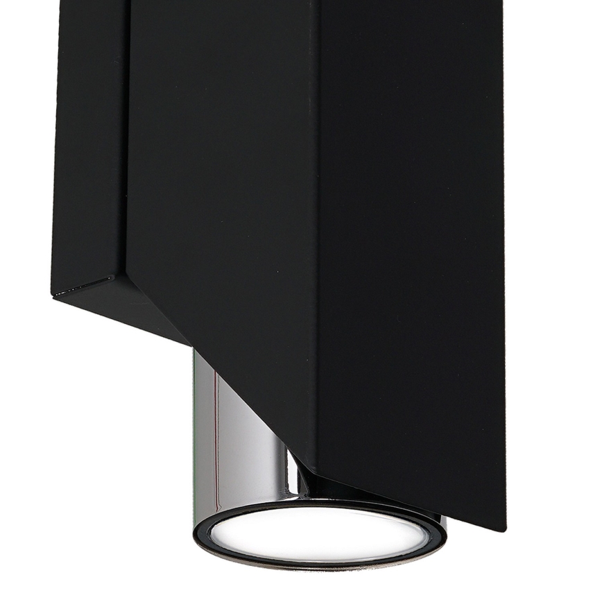 Seinävalaisin WALL 2xGU10/8W/230V musta/kiiltävä kromi