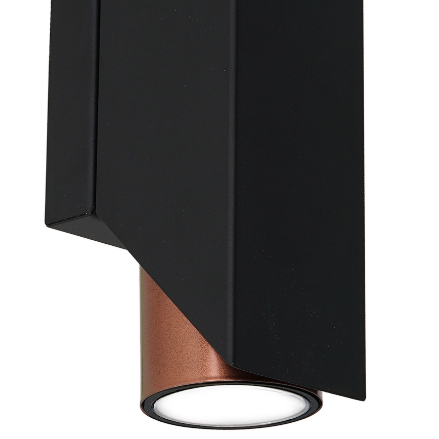 Seinävalaisin WALL 2xGU10/8W/230V musta/kupari