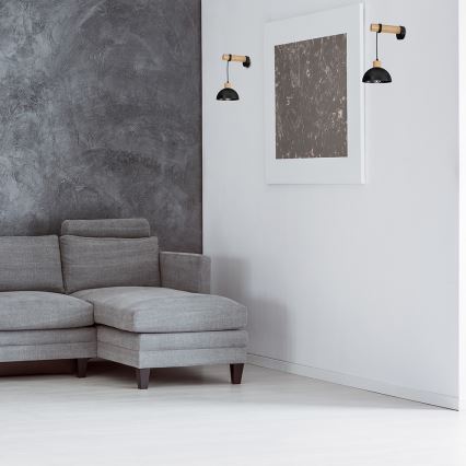 Seinävalo ERIK 1xE27/60W/230V beige/musta